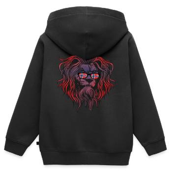 Norwegen - Kinder Premium Organic Zip Hoodie - Schwarz - Hinten - AI Model Kid Male (0cm)
