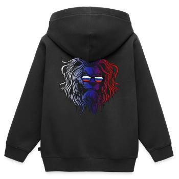 Russie - Sweat Premium à capuche zippé enfant bio - noir - Dos - AI Model Kid Male (0cm)