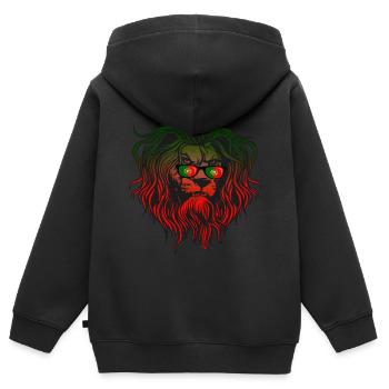 Portugal - Sweat Premium à capuche zippé enfant bio - noir - Dos - AI Model Kid Male (0cm)