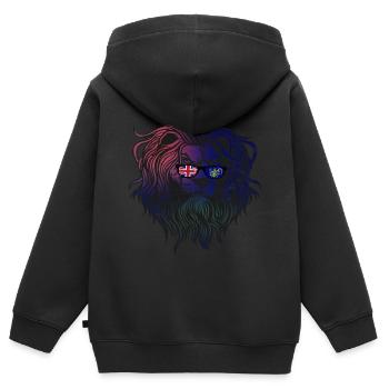 Pitcairn (Îles) - Sweat Premium à capuche zippé enfant bio - noir - Dos - AI Model Kid Male (0cm)