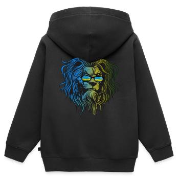 Ruanda - Kinder Premium Organic Zip Hoodie - Schwarz - Hinten - AI Model Kid Male (0cm)
