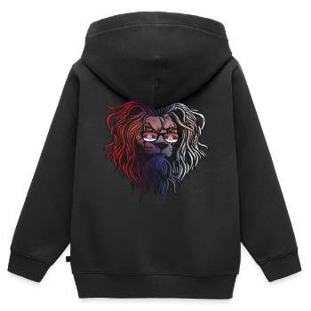 Serbien - Kinder Premium Organic Zip Hoodie - Schwarz - Hinten - AI Model Kid Male (0cm)