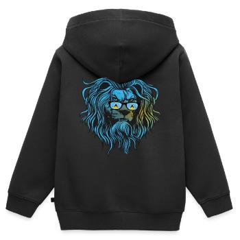 Saint Lucia - Kids Premium Organic Zip-up Hoodie - black - Back - AI Model Kid Male (0cm)
