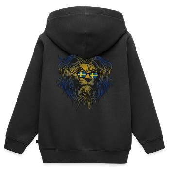 Schweden - Kinder Premium Organic Zip Hoodie - Schwarz - Hinten - AI Model Kid Male (0cm)