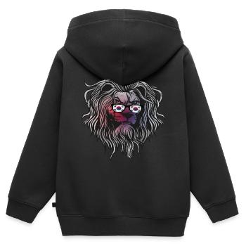 Corée du Sud - Sweat Premium à capuche zippé enfant bio - noir - Dos - AI Model Kid Male (0cm)