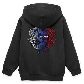 Slowenien - Kinder Premium Organic Zip Hoodie - Schwarz - Hinten - AI Model Kid Male (0cm)
