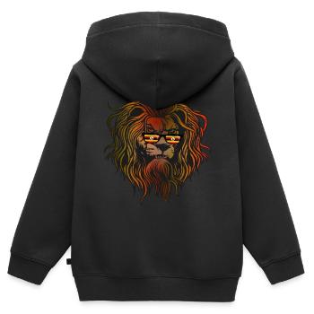 Uganda - Kids Premium Organic Zip-up Hoodie - black - Back - AI Model Kid Male (0cm)