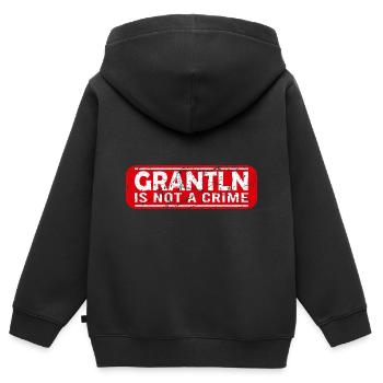 Grantln Bayern Bayrisch Wütend Fluchen Beleidigen - Kinder Premium Organic Zip Hoodie - Schwarz - Hinten - AI Model Kid Male (0cm)