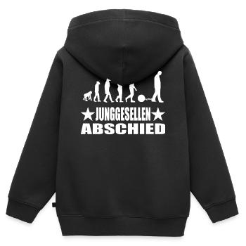 Junggesellenabschied - Kinder Premium Organic Zip Hoodie - Schwarz - Hinten - AI Model Kid Male (0cm)