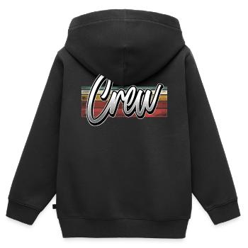 Crew - Kinder Premium Organic Zip Hoodie - Schwarz - Hinten - AI Model Kid Male (0cm)