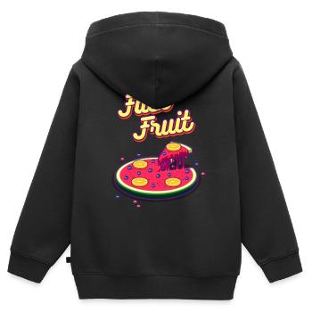 fast fruid - Kinder Premium Organic Zip Hoodie - Schwarz - Hinten - AI Model Kid Male (0cm)