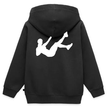 Fitness - Kinder Premium Organic Zip Hoodie - Schwarz - Hinten - AI Model Kid Male (0cm)