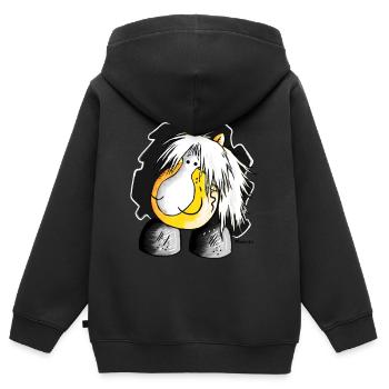 Haflinger - Avelignese - Cheval - Sweat Premium à capuche zippé enfant bio - noir - Dos - AI Model Kid Male (0cm)