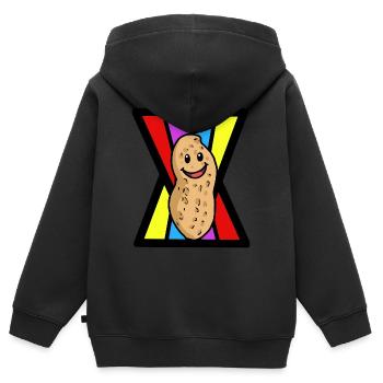 Erdnuss Erdnüsse Nuss Nüsse Nahrung fröhlich - Kinder Premium Organic Zip Hoodie - Schwarz - Hinten - AI Model Kid Male (0cm)