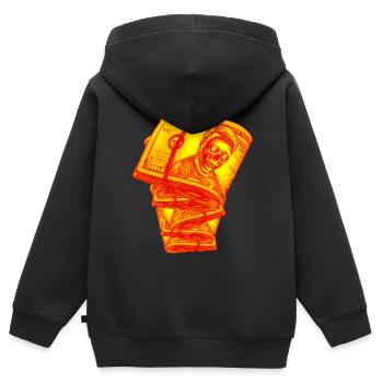 Dollars - Sweat Premium à capuche zippé enfant bio - noir - Dos - AI Model Kid Male (0cm)