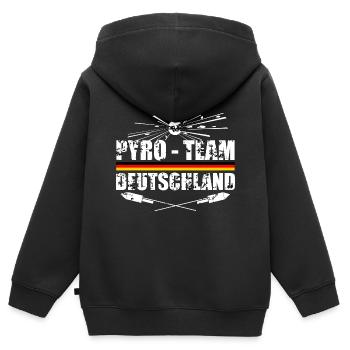Pyro Team Deutschland Feuerwerk - Kinder Premium Organic Zip Hoodie - Schwarz - Hinten - AI Model Kid Male (0cm)