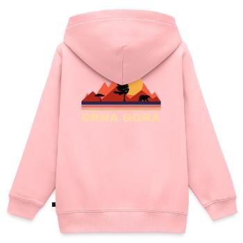 Montenegro Crna Gora - Kinder Premium Organic Zip Hoodie - Rosa - Hinten - AI Model Kid Female (0cm)