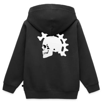 Fahrrad, Rennrad, MTB, Männer, Totenkopf, Geschenk - Kinder Premium Organic Zip Hoodie - Schwarz - Hinten - AI Model Kid Male (0cm)