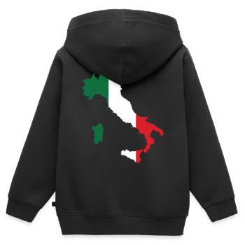 Italien Flagge Landkarte - Kinder Premium Organic Zip Hoodie - Schwarz - Hinten - AI Model Kid Male (0cm)