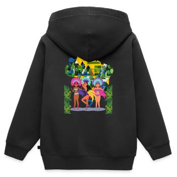 Brasilien Karneval Rio de Janeiro - Kinder Premium Organic Zip Hoodie - Schwarz - Hinten - AI Model Kid Male (0cm)