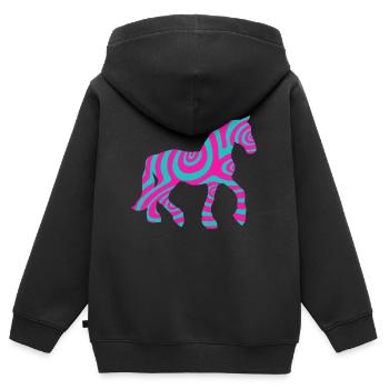 Pferd Pferde Reiten Reitsport Pony Western Shirt - Kinder Premium Organic Zip Hoodie - Schwarz - Hinten - AI Model Kid Male (0cm)
