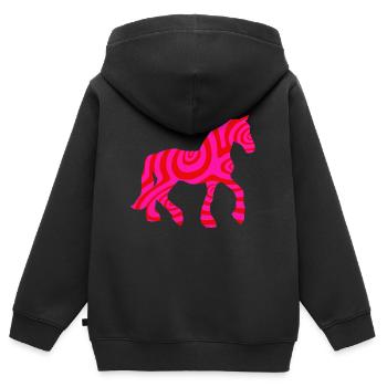 Pferd Pferde Reiten Reitsport Pony Western Shirt - Kinder Premium Organic Zip Hoodie - Schwarz - Hinten - AI Model Kid Male (0cm)