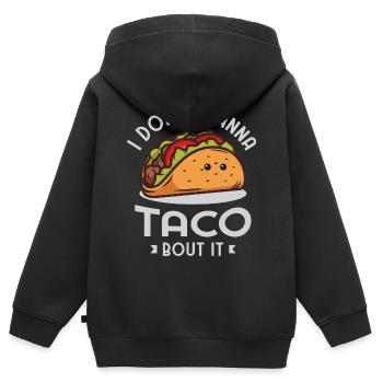 Taco Tacos Apperal - Sweat Premium à capuche zippé enfant bio - noir - Dos - AI Model Kid Male (0cm)