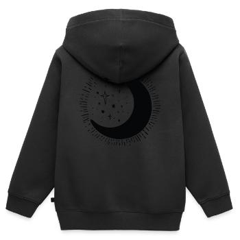 Mond - Kinder Premium Organic Zip Hoodie - Schwarz - Hinten - AI Model Kid Male (0cm)