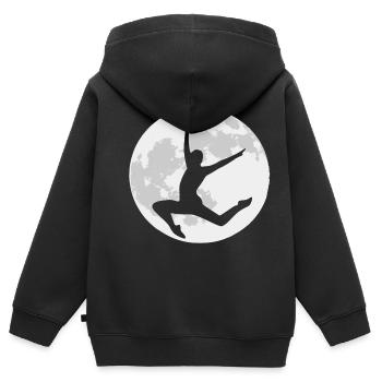 Danseur danse avant la pleine lune - Sweat Premium à capuche zippé enfant bio - noir - Dos - AI Model Kid Male (0cm)