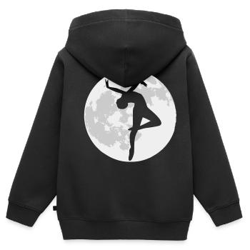 Tänzerin vor einem Vollmond - Kinder Premium Organic Zip Hoodie - Schwarz - Hinten - AI Model Kid Male (0cm)