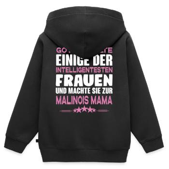 Malinois - Malinois Hund - Kinder Premium Organic Zip Hoodie - Schwarz - Hinten - AI Model Kid Male (0cm)