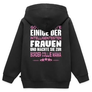 Border Collie - Border Collie Hund - Kinder Premium Organic Zip Hoodie - Schwarz - Hinten - AI Model Kid Male (0cm)