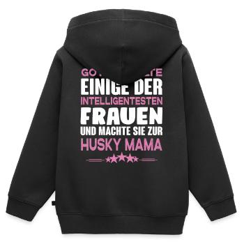 Husky - Siberian Husky - Kinder Premium Organic Zip Hoodie - Schwarz - Hinten - AI Model Kid Male (0cm)