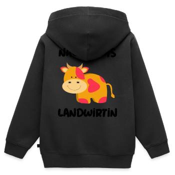 Nachwuchs Landwirtin Baby Nachwuchs Landwirtschaft - Kinder Premium Organic Zip Hoodie - Schwarz - Hinten - AI Model Kid Male (0cm)