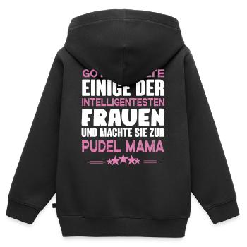 Pudel - Kinder Premium Organic Zip Hoodie - Schwarz - Hinten - AI Model Kid Male (0cm)