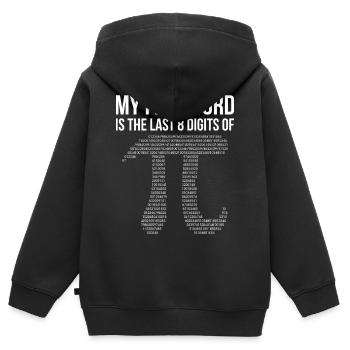 Mon mot de passe - Sweat Premium à capuche zippé enfant bio - noir - Dos - AI Model Kid Male (0cm)