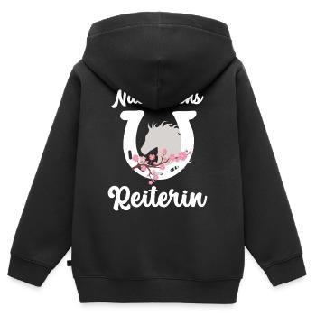 Nachwuchsreiterin Baby Party Reiten Pferde Pferd - Kinder Premium Organic Zip Hoodie - Schwarz - Hinten - AI Model Kid Male (0cm)