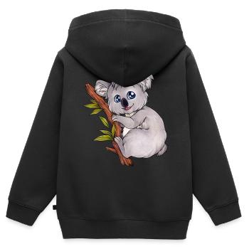 Niedlicher süßer Koala Australien Beuteltier - Kinder Premium Organic Zip Hoodie - Schwarz - Hinten - AI Model Kid Male (0cm)