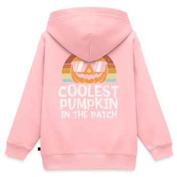 Kids Coolest Pumpkin In The Patch Halloween - Sweat Premium à capuche zippé enfant bio - rose - Dos - AI Model Kid Female (0cm)