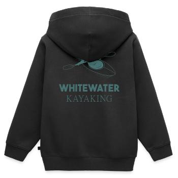 Kayak en eaux vives - Sweat Premium à capuche zippé enfant bio - noir - Dos - AI Model Kid Male (0cm)