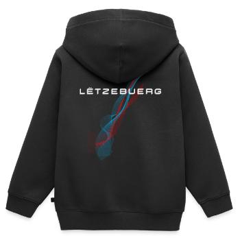 Flagge von Luxemburg, Luxemburger Stolz - Kinder Premium Organic Zip Hoodie - Schwarz - Hinten - AI Model Kid Male (0cm)