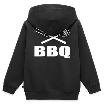 BBQ - Kinder Premium Organic Zip Hoodie - Schwarz - Hinten - AI Model Kid Male (0cm)