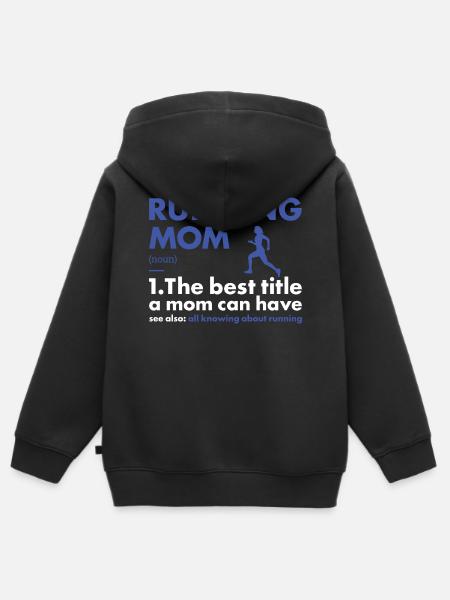 Sport Mom Running - Kinder Premium Organic Zip Hoodie - Schwarz