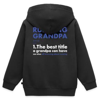Sport Grandpa Running - Kids Premium Organic Zip-up Hoodie - black - Back - AI Model Kid Male (0cm)