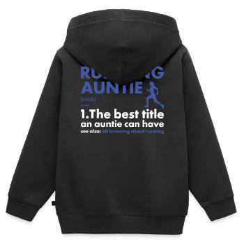 Sport Auntie Running - Kids Premium Organic Zip-up Hoodie - black - Back - AI Model Kid Male (0cm)
