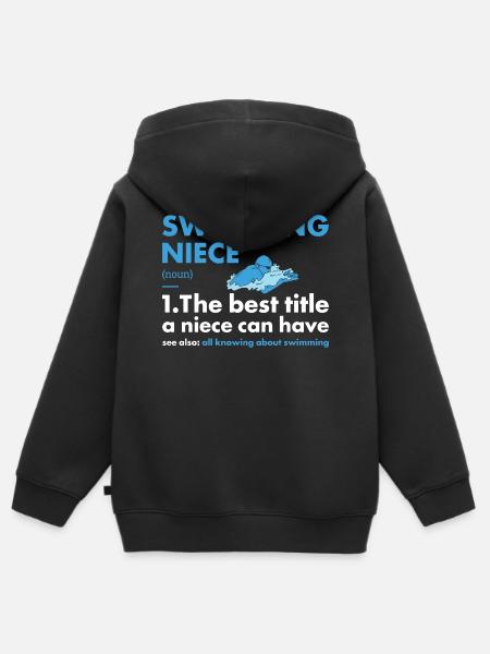 Sport Niece Swimming - Kinder Premium Organic Zip Hoodie - Schwarz