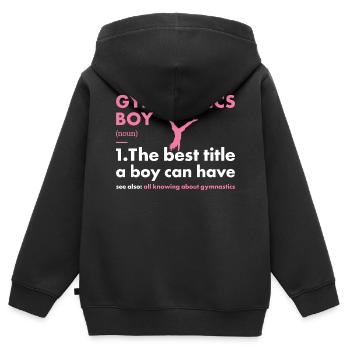 Sport Boy Gymnastics - Kids Premium Organic Zip-up Hoodie - black - Back - AI Model Kid Male (0cm)