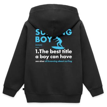 Sport Boy Surfing - Kids Premium Organic Zip-up Hoodie - black - Back - AI Model Kid Male (0cm)