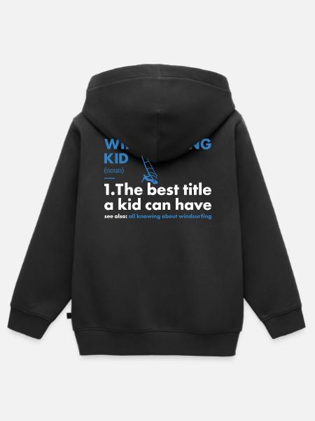 Sport Kid Windsurfing - Kinder Premium Organic Zip Hoodie - Schwarz