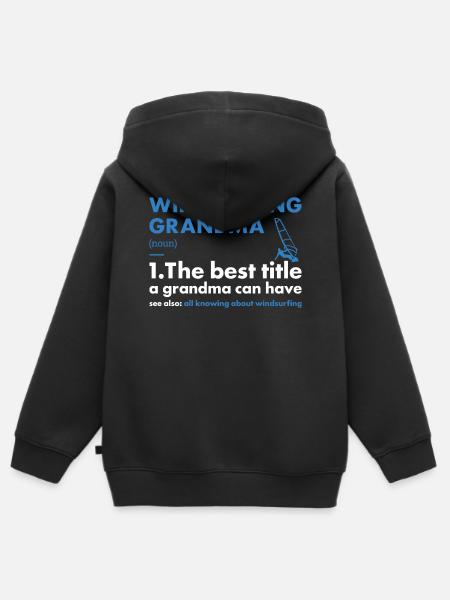 Sport Grandma Windsurfing - Kinder Premium Organic Zip Hoodie - Schwarz